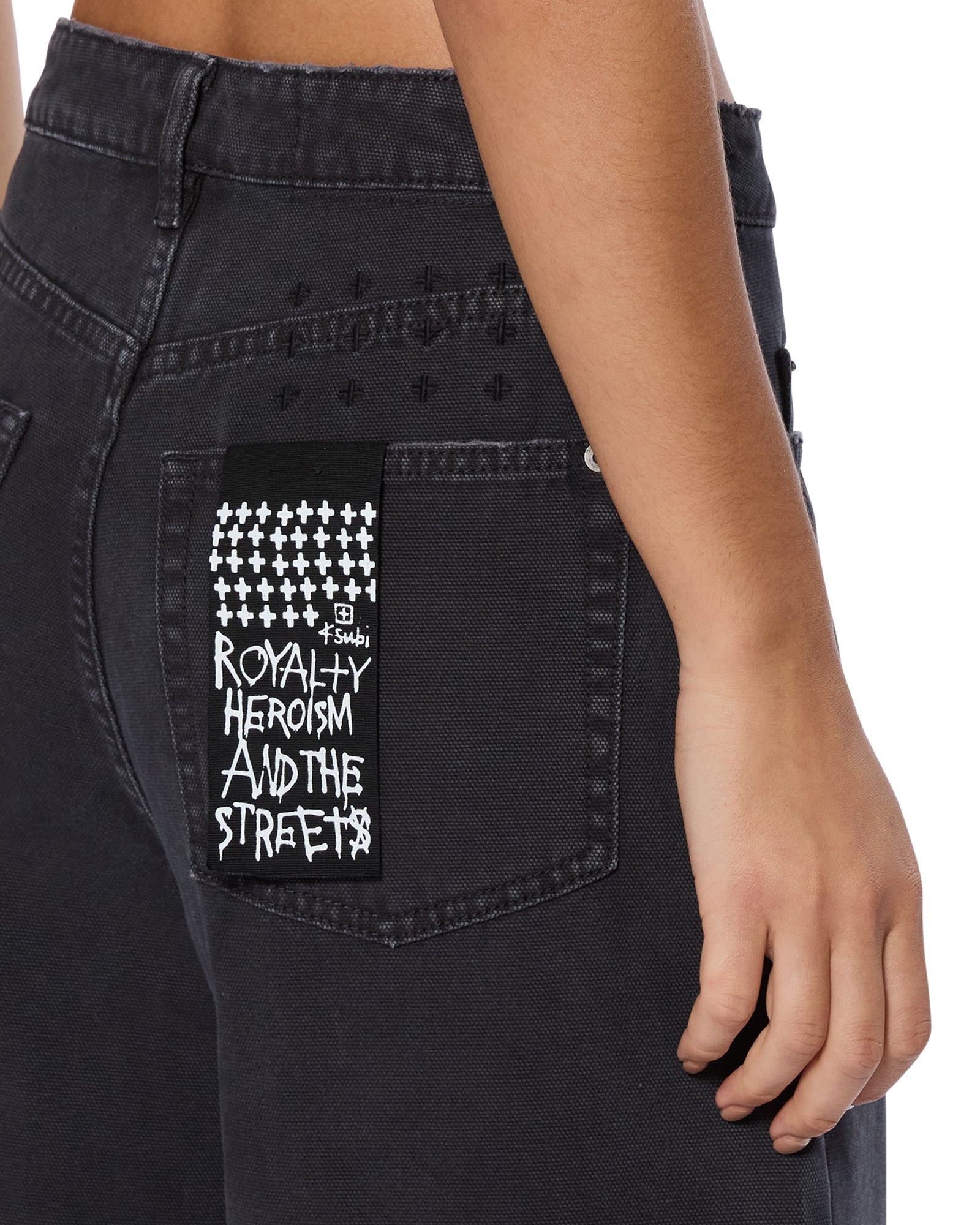 WOMENS  BARREL JEAN CARPENTER BLACK BARREL LEG DENIM JEANS