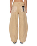 Womens Barrel Jean Carpenter Oat Barrel Leg Denim Jeans - Beige