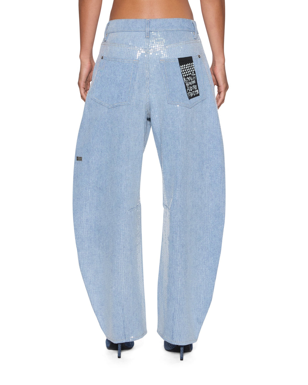 WOMENS BARREL JEAN SEQUIN SPIRIT SPARK DENIM JEANS