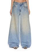 Womens Lax Jean Field Blue Spark Oversized Denim Jeans - Denim