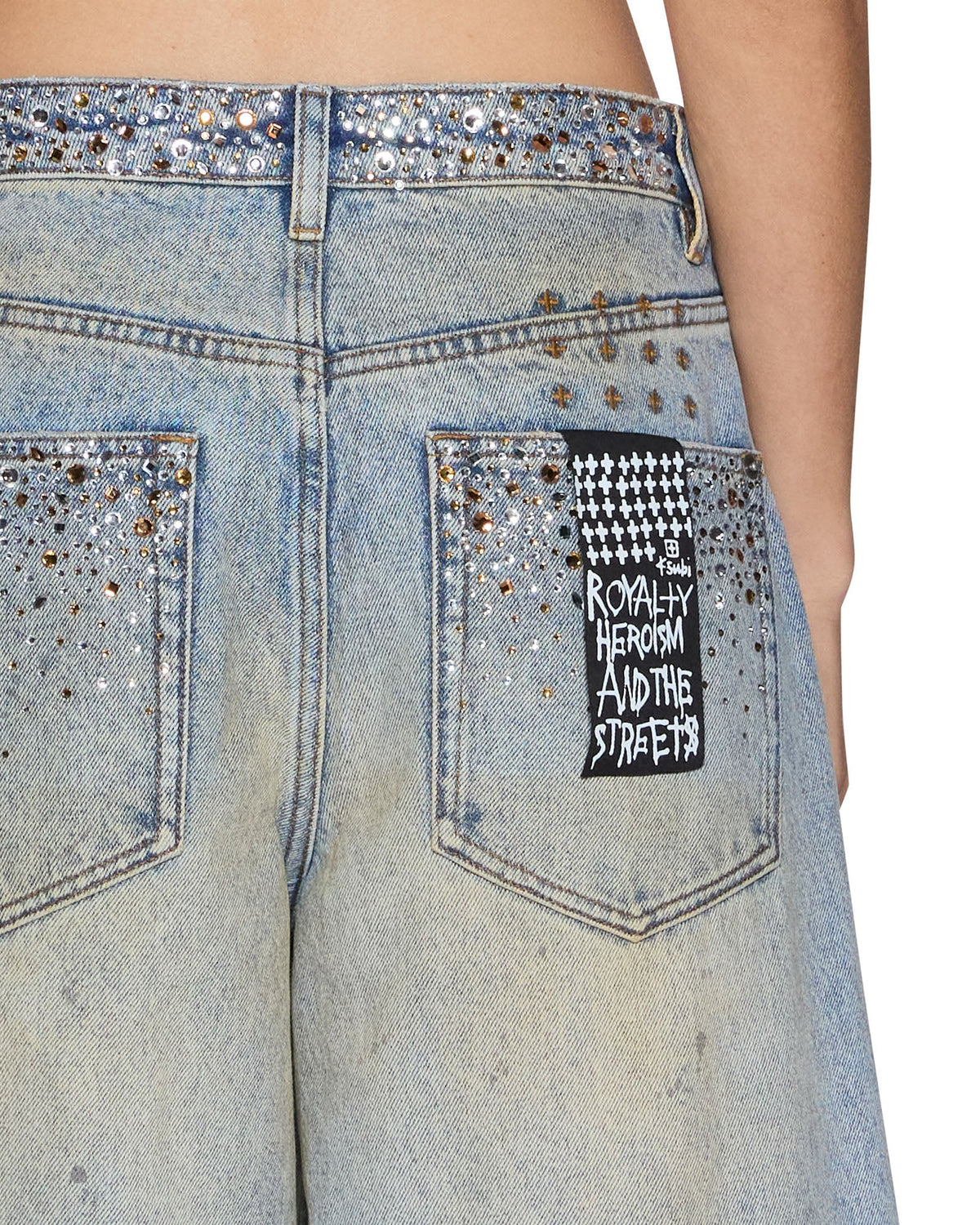 Womens Lax Jean Field Blue Spark Oversized Denim Jeans - Denim