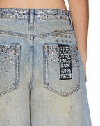 Womens Lax Jean Field Blue Spark Oversized Denim Jeans - Denim