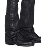 MENS BRONKO BACKSTAGE BLACK STUDDED DENIM JEANS