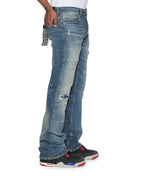 MENS BRONKO HENDRIX BLUE REPAIR DENIM JEANS