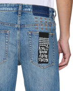 MENS BRONKO TEXAS BLUE STUDDED DENIM JEANS