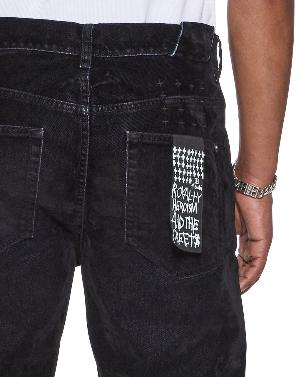 Mens Chitch Black Blur Slim Denim Jeans - Black
