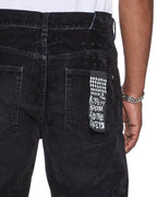 Mens Chitch Black Blur Slim Denim Jeans - Black