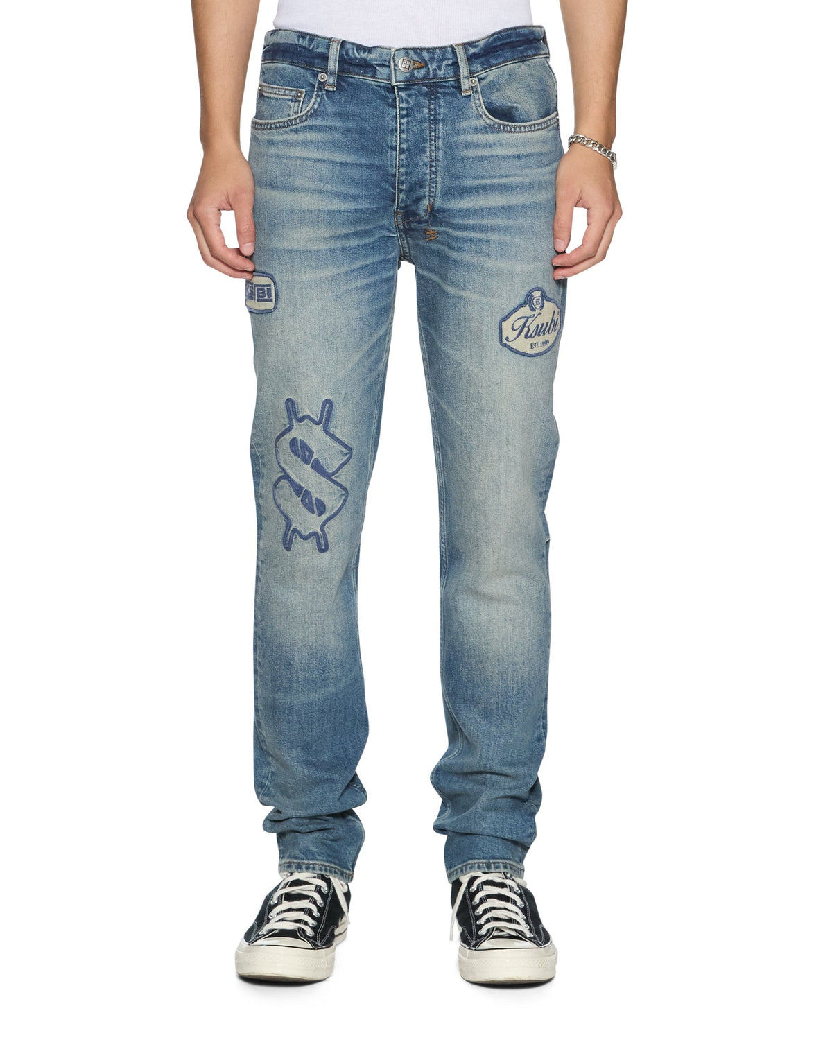 MENS CHITCH HENDRIX BLUE REPAIR DENIM JEANS