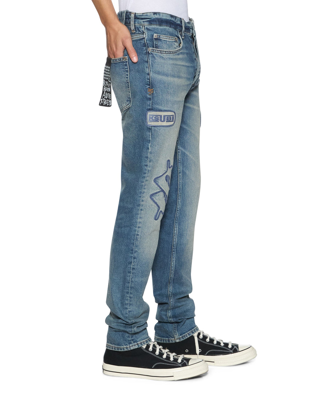 MENS CHITCH HENDRIX BLUE REPAIR DENIM JEANS