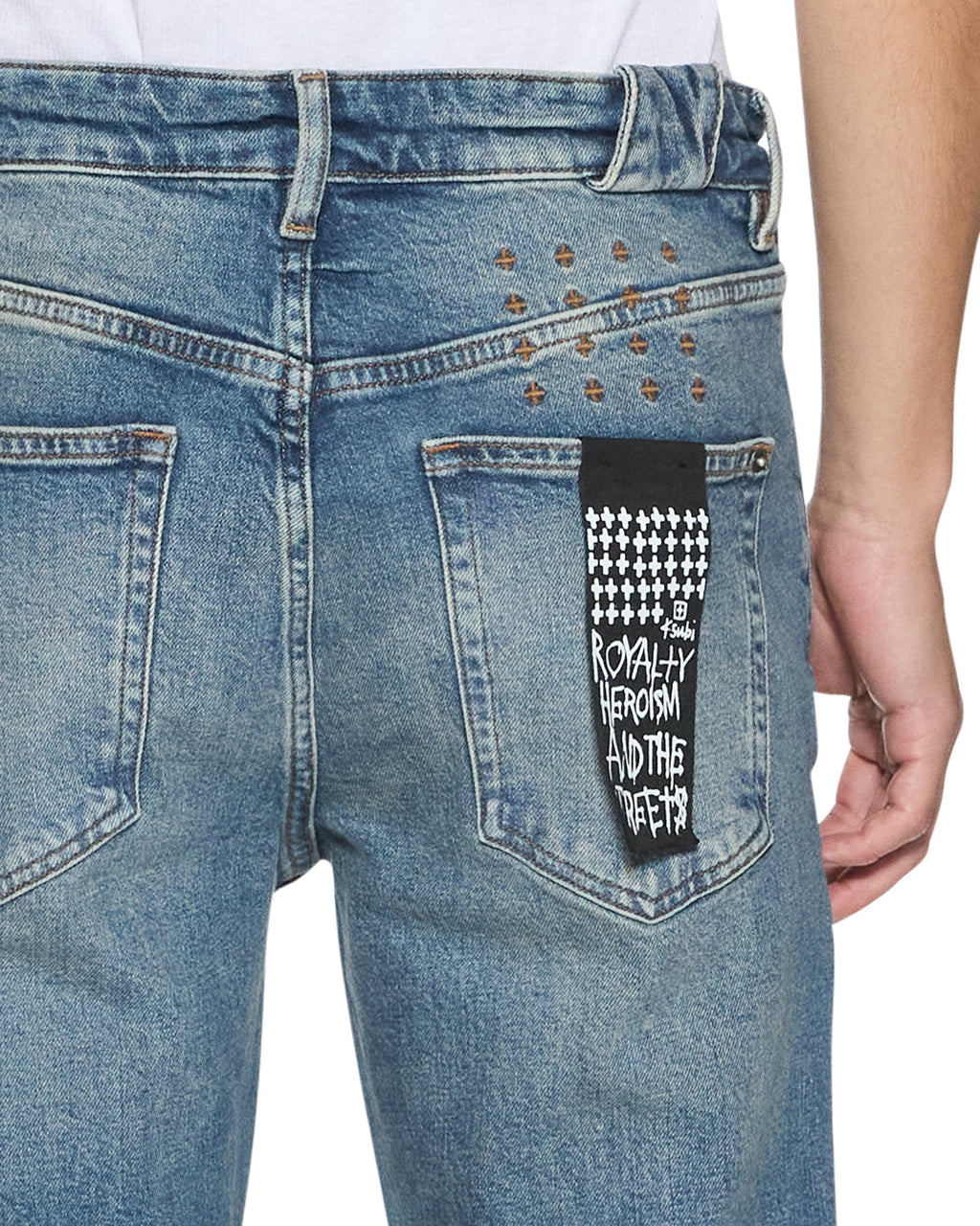 MENS CHITCH HENDRIX BLUE REPAIR DENIM JEANS