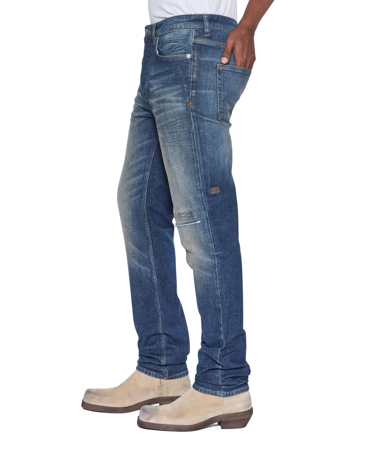 Mens Chitch K-dip Blue Sott Slim Denim Jeans - Denim