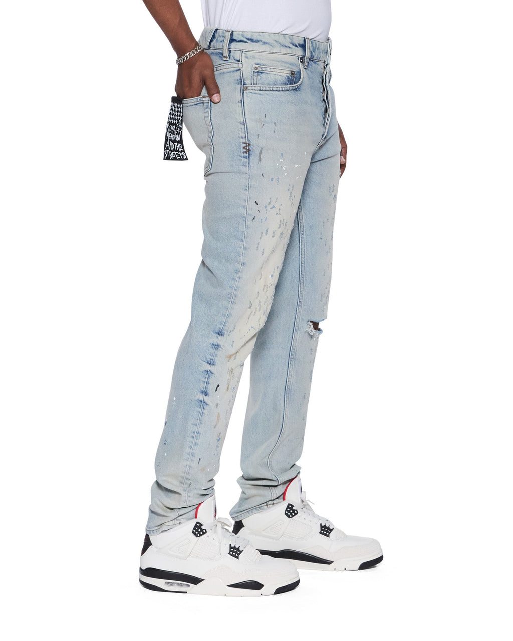 Mens Chitch Kristal Painted Slim Denim Jeans - Denim