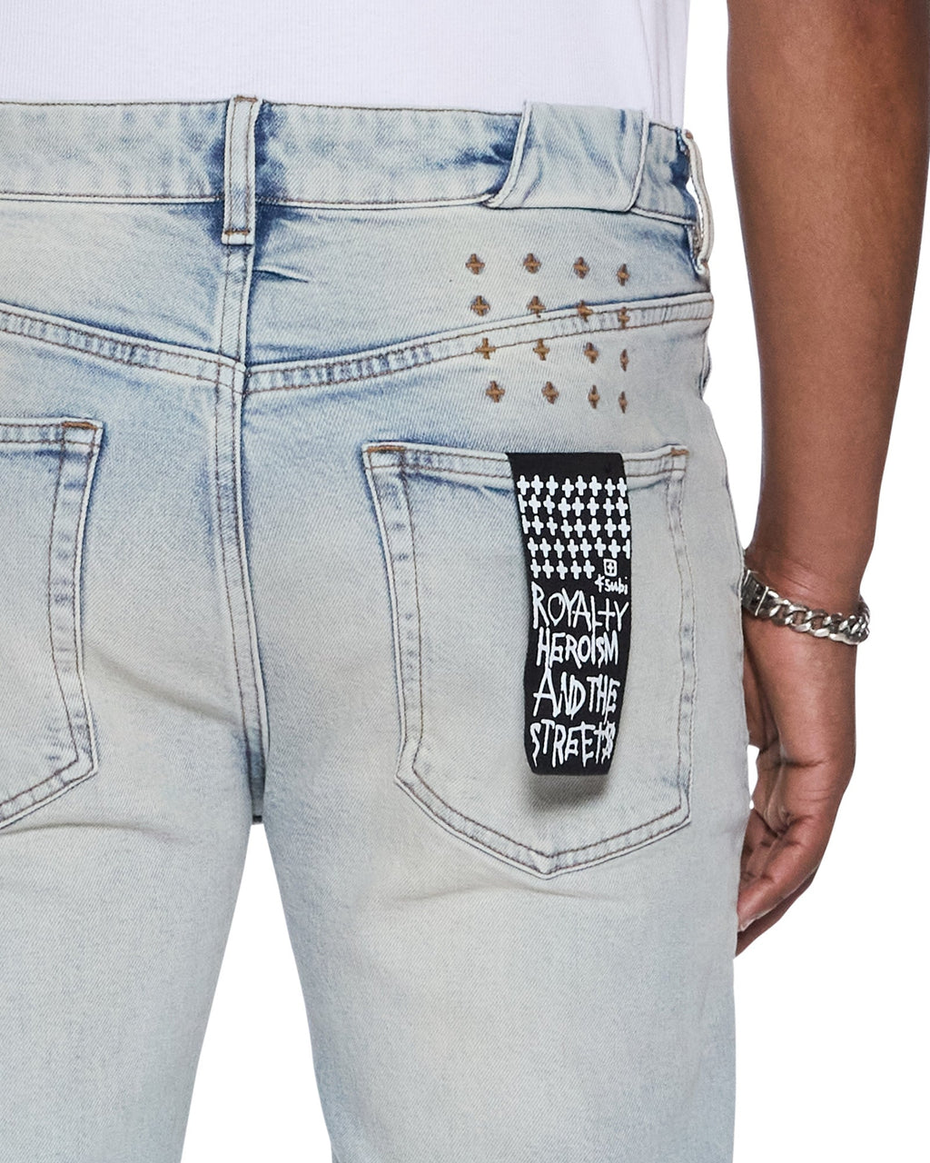 Mens Chitch Kristal Painted Slim Denim Jeans - Denim