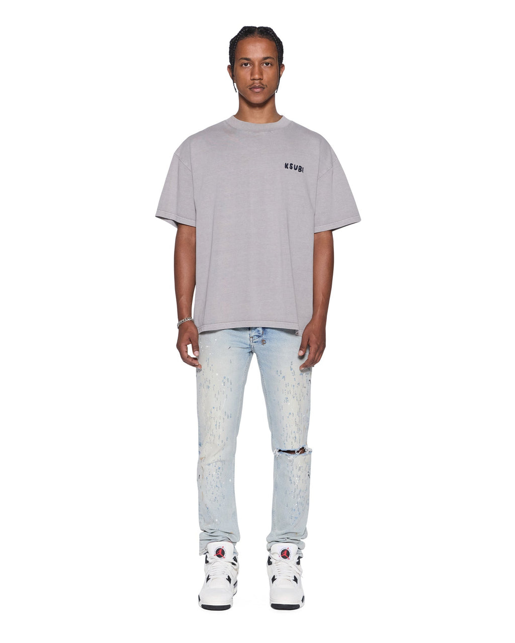 Mens Chitch Kristal Painted Slim Denim Jeans - Denim