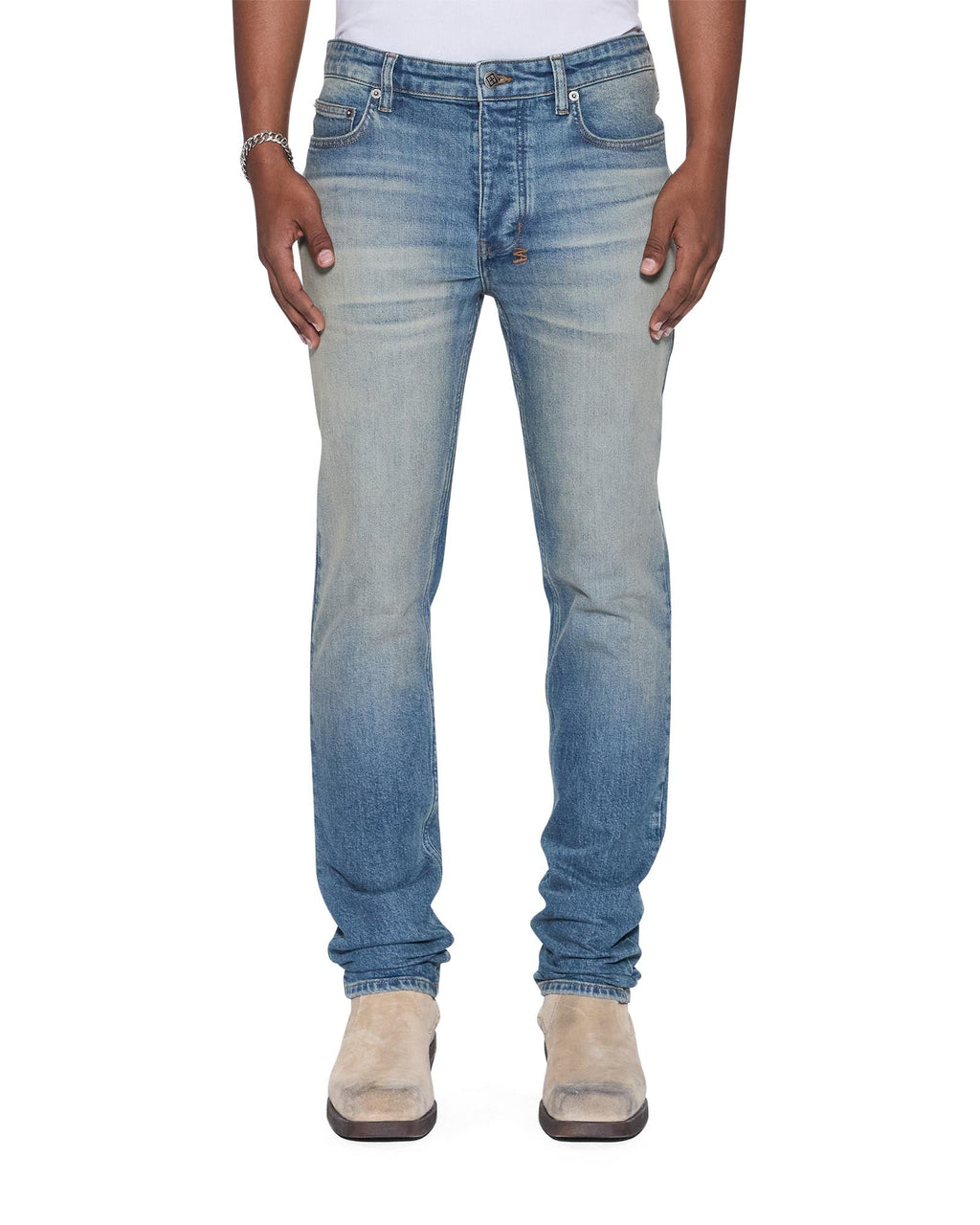 Mens Chitch Portland Blue Slim Denim Jeans - Denim