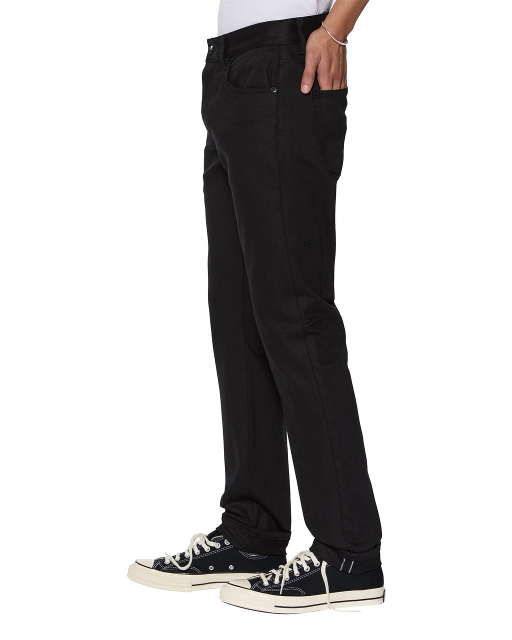 MENS CHITCH SELVEDGE RAW BLACK DENIM JEANS