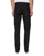 MENS CHITCH SELVEDGE RAW BLACK DENIM JEANS