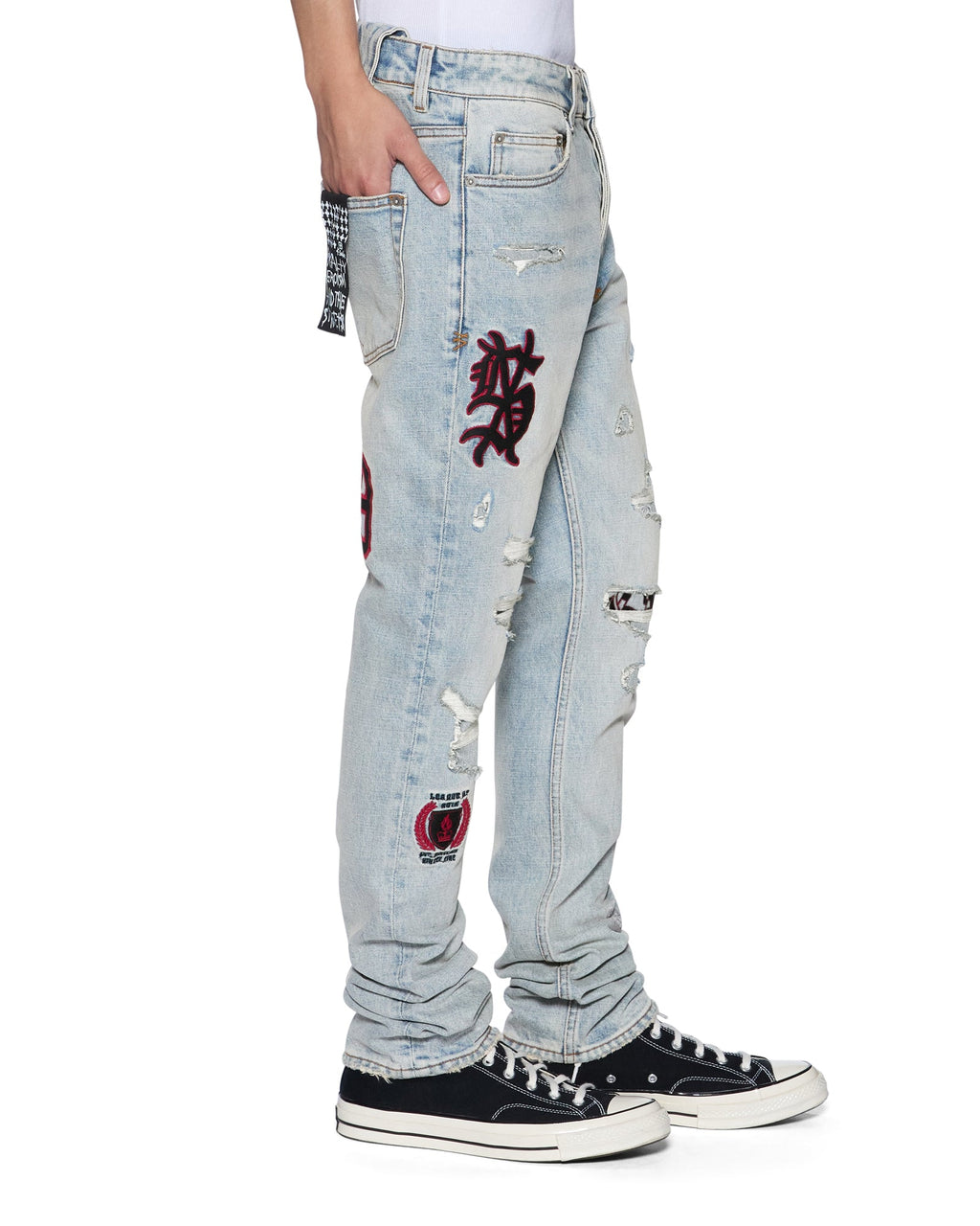 MENS CHITCH SEATTLE BLUE REPAIR DENIM JEANS