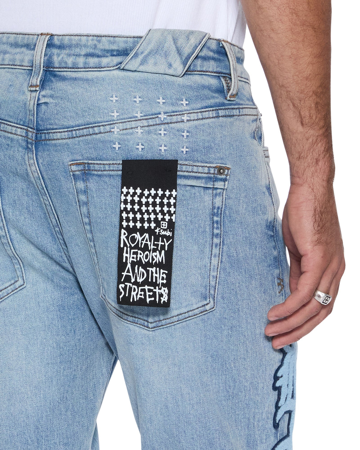 MENS CHITCH STRIKER PATCHED DENIM JEANS