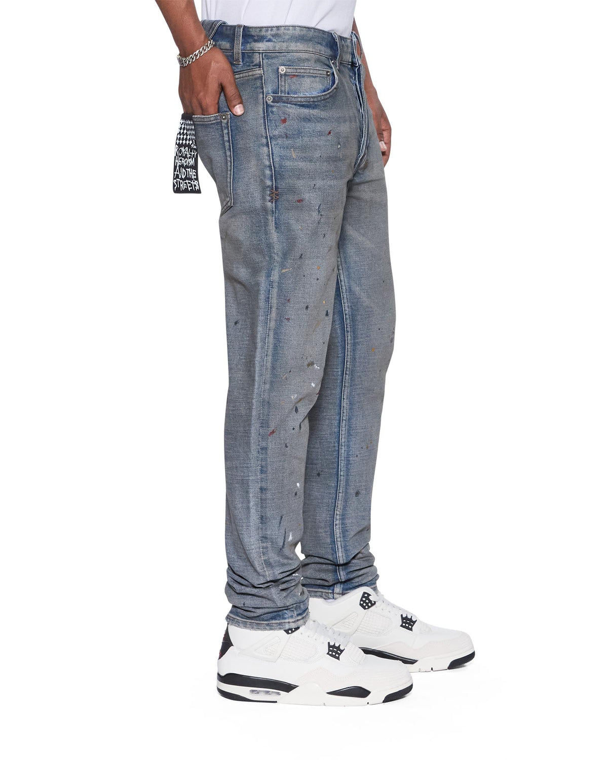 Mens Chitch Workshop Painted Slim Denim Jeans - Denim