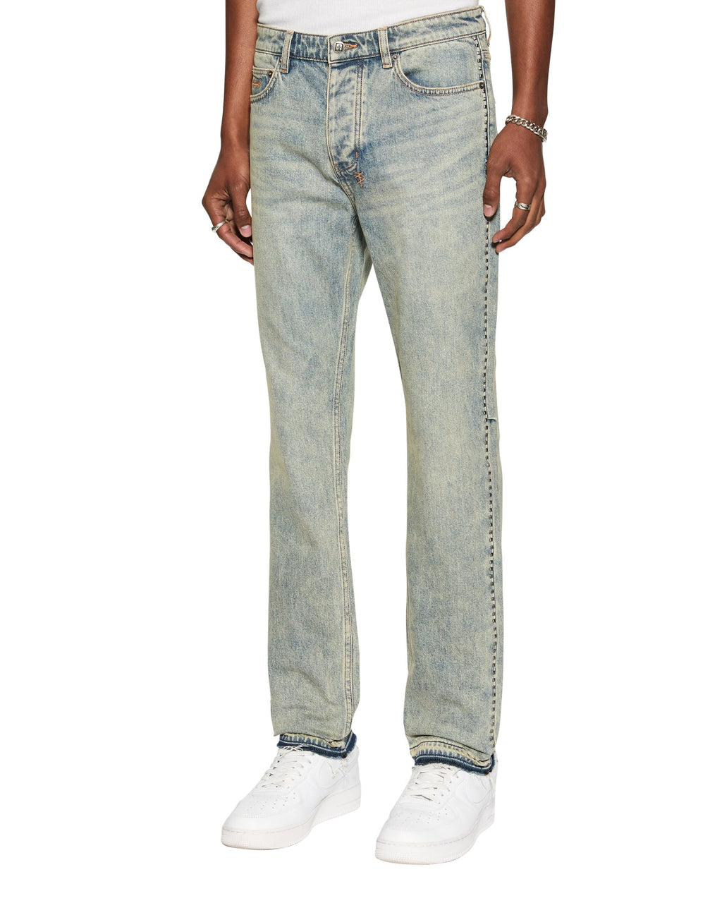 Mens Chitch Stagelight Studded Slim Denim Jeans - Denim