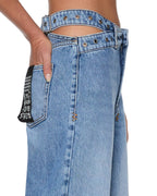 WOMENS STRIDER DETTACHED BELTED CHROMA DENIM JEANS