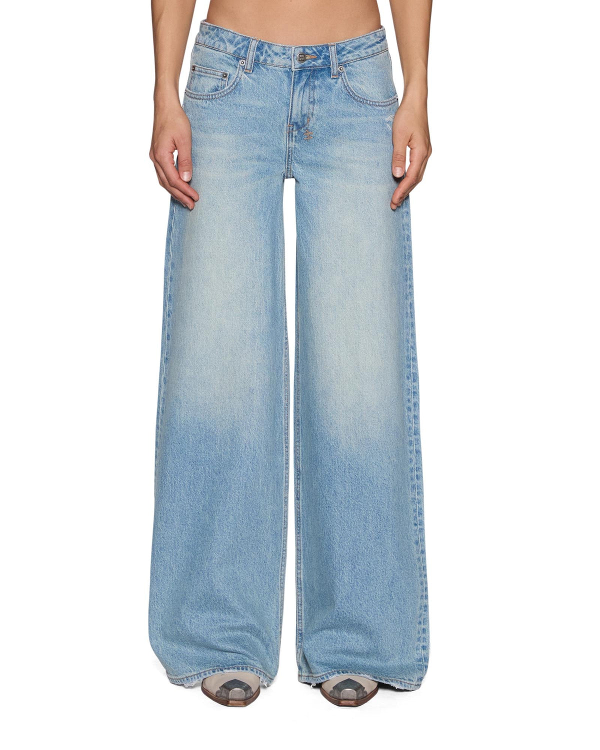Womens Dropout Jean Traveller Blue Relaxed Denim Jeans - Denim