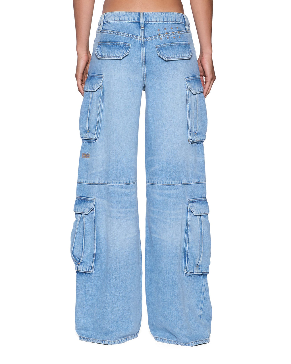Womens Dropout Low Rise Cargo Jean Spirit Relaxed Denim Jeans - Denim