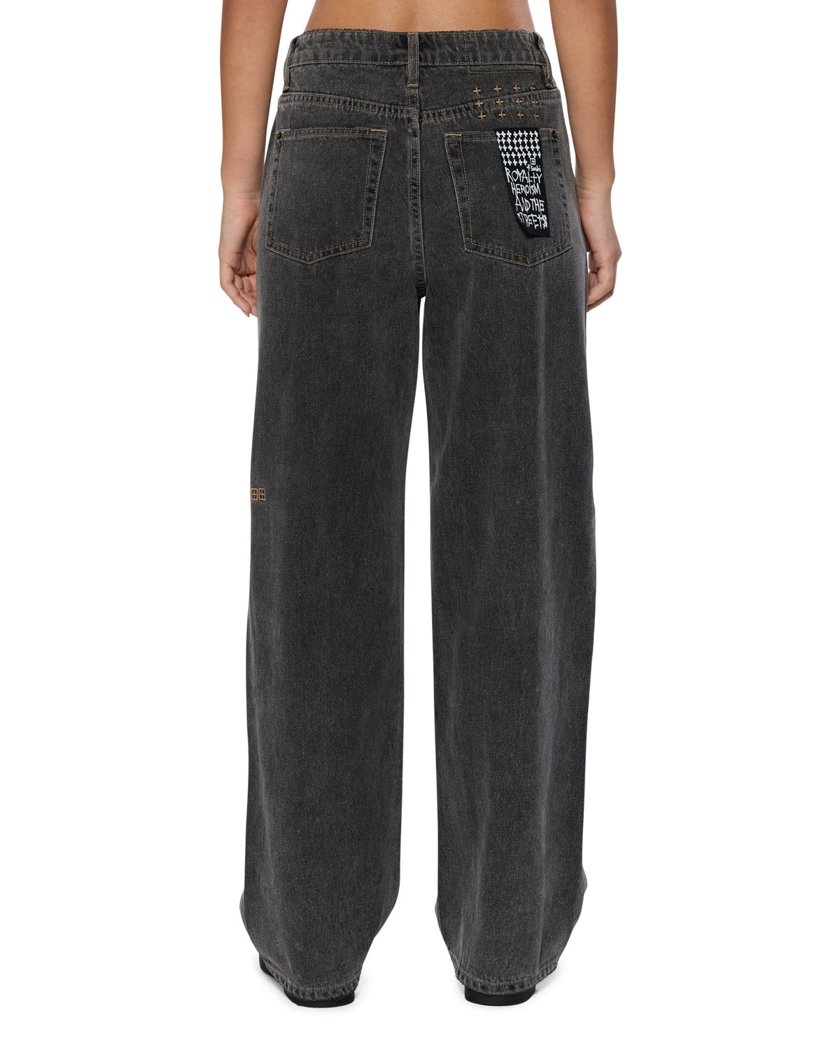 Womens Empire Jean Cinder Relaxed Straight Denim Jeans - Black