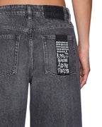 Womens Empire Jean Glitch Grey Relaxed Straight Denim Jeans - Grey