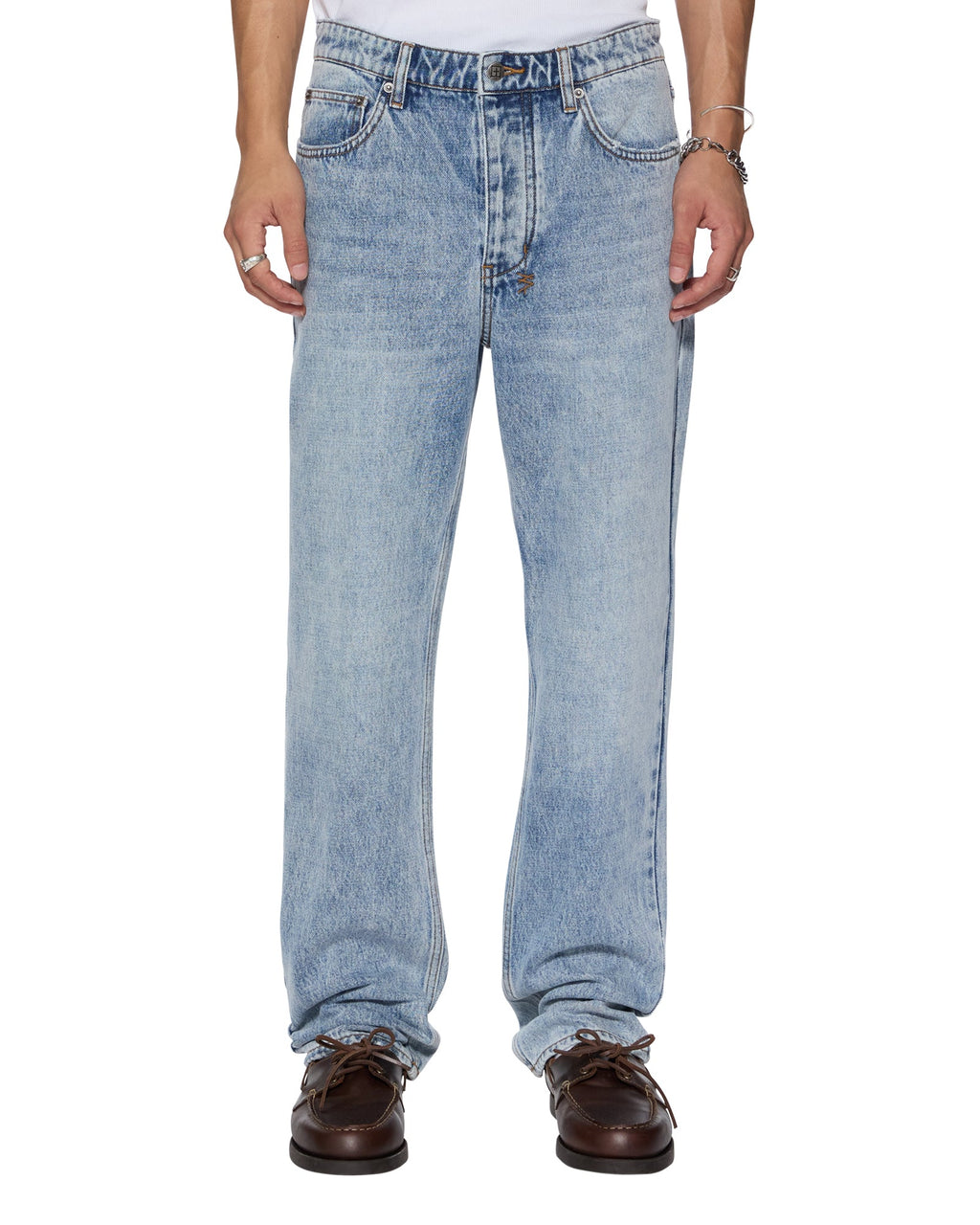 Mens Hazlow Bunker Blue Straight Denim Jeans - Denim