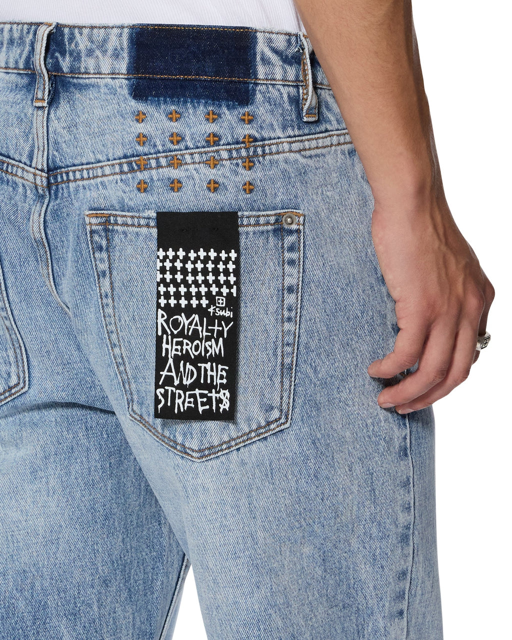 Mens Hazlow Bunker Blue Straight Denim Jeans - Denim