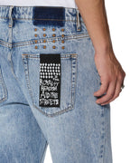 Mens Hazlow Bunker Blue Straight Denim Jeans - Denim