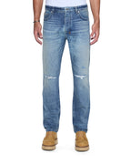 Mens Hazlow Hendrix Blue Repair Straight Denim Jeans - Denim