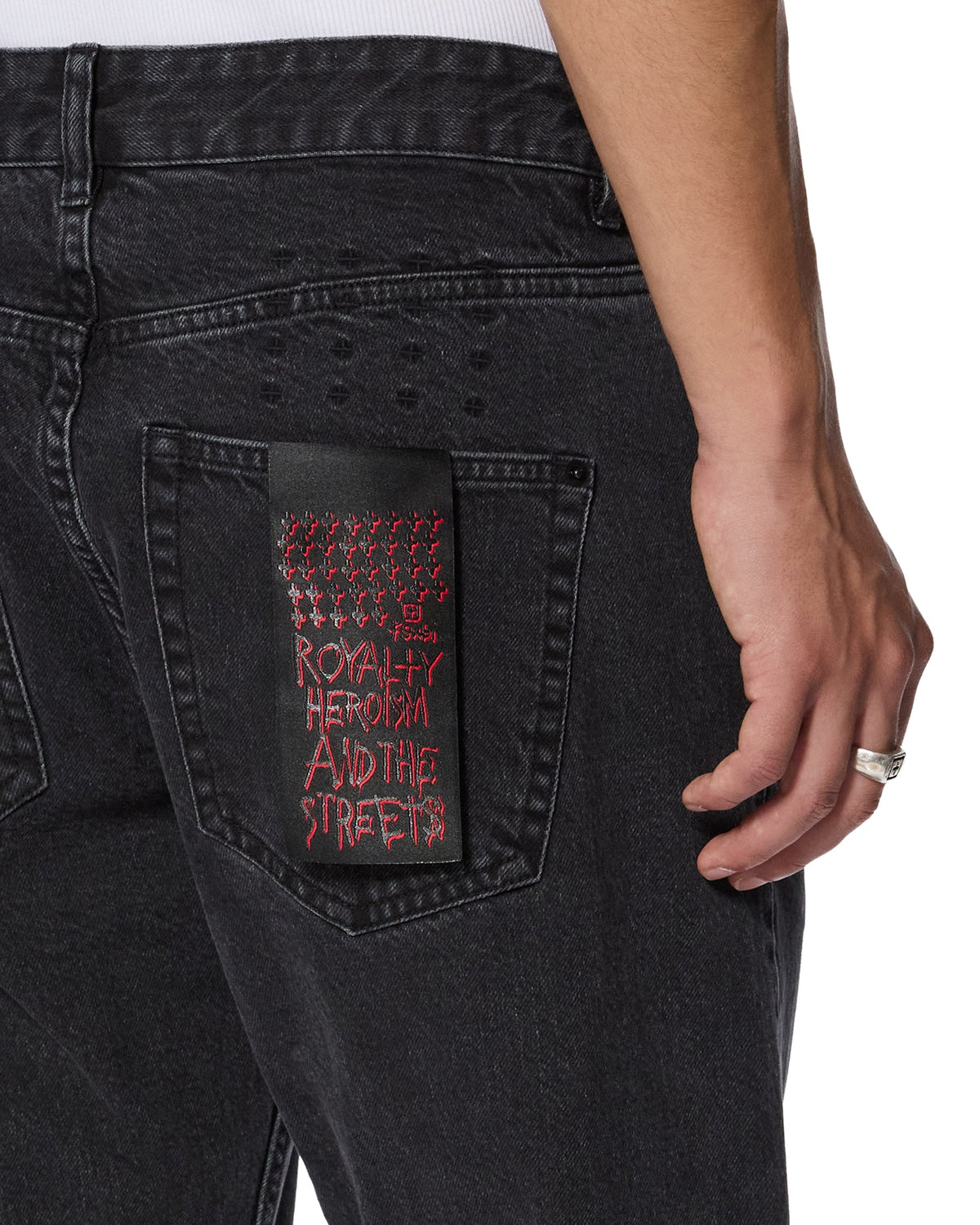 MENS HAZLOW SELVEDGE NY BLACK DENIM JEANS