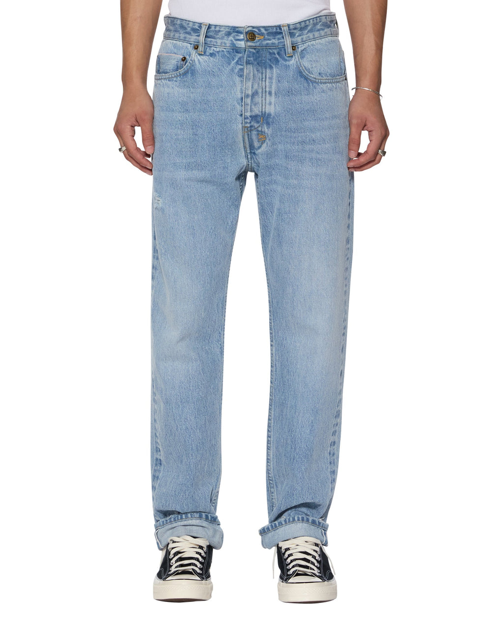 Mens Hazlow Selvedge Sydney Blue Straight Denim Jeans - Denim