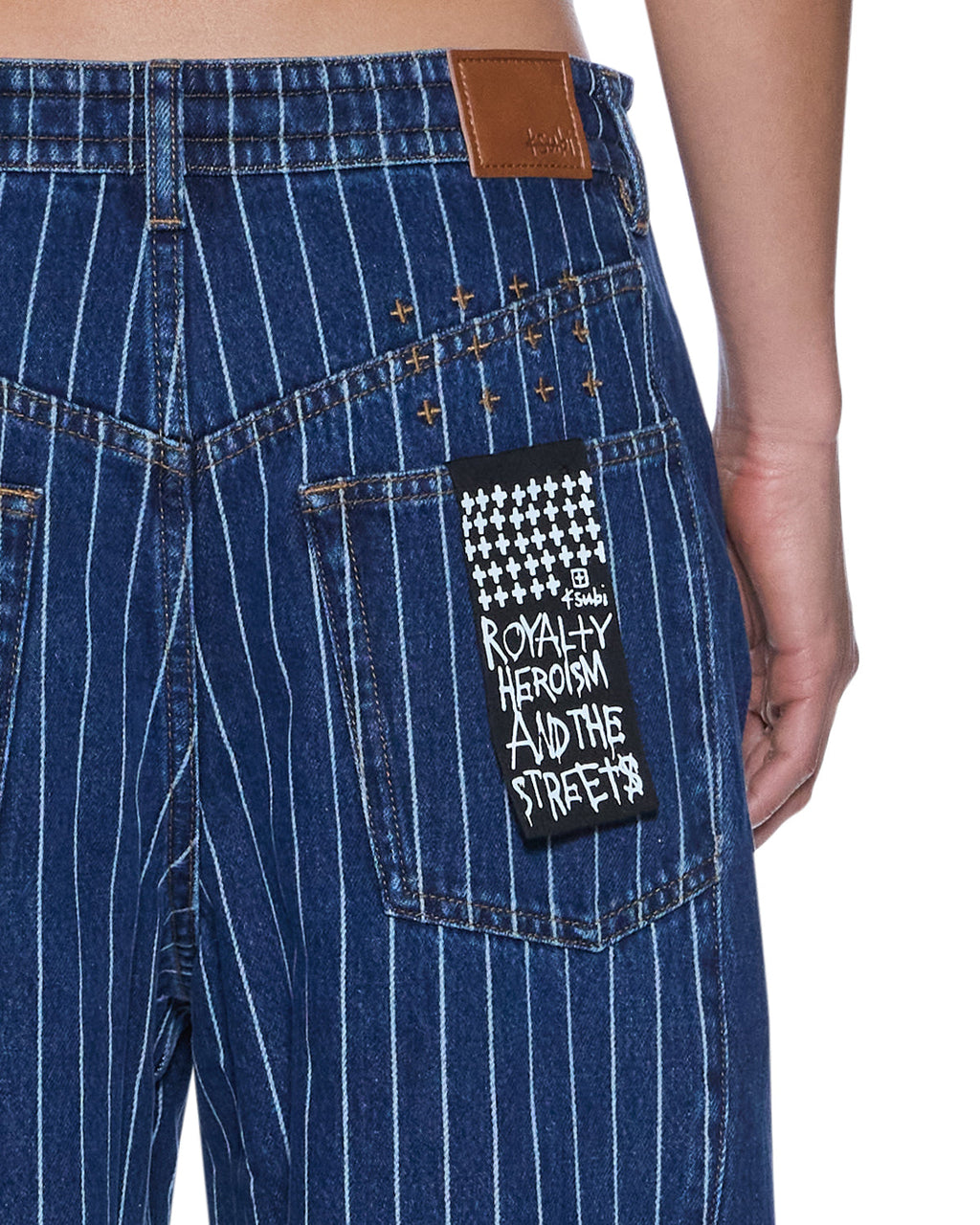 WOMENS KSUPER MAYFAIR BLUE SPLICED DENIM JEANS