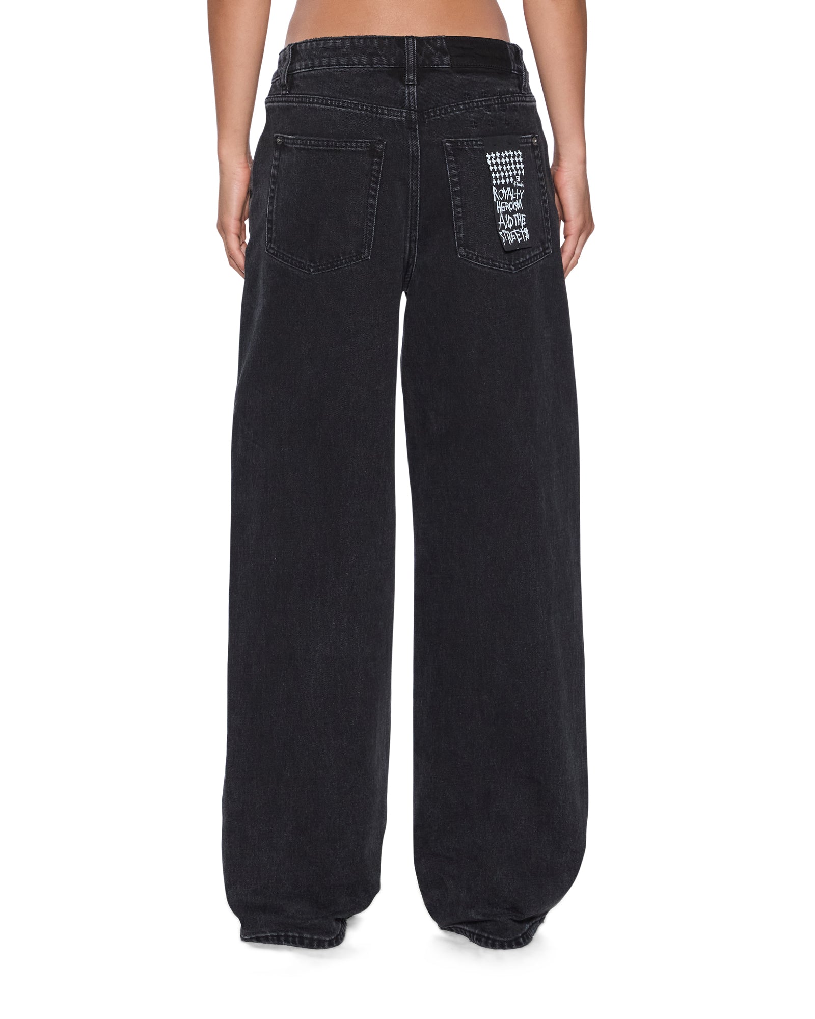 WOMENS  LOW RIDER NOIR RELAXED DENIM JEANS