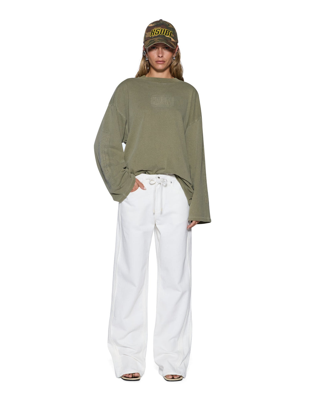 WOMENS LOW RIDER TRAK BLANC DENIM JEANS
