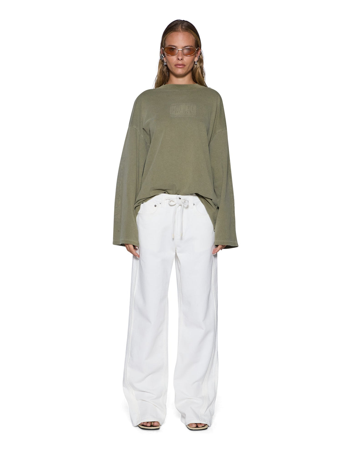 WOMENS LOW RIDER TRAK BLANC DENIM JEANS