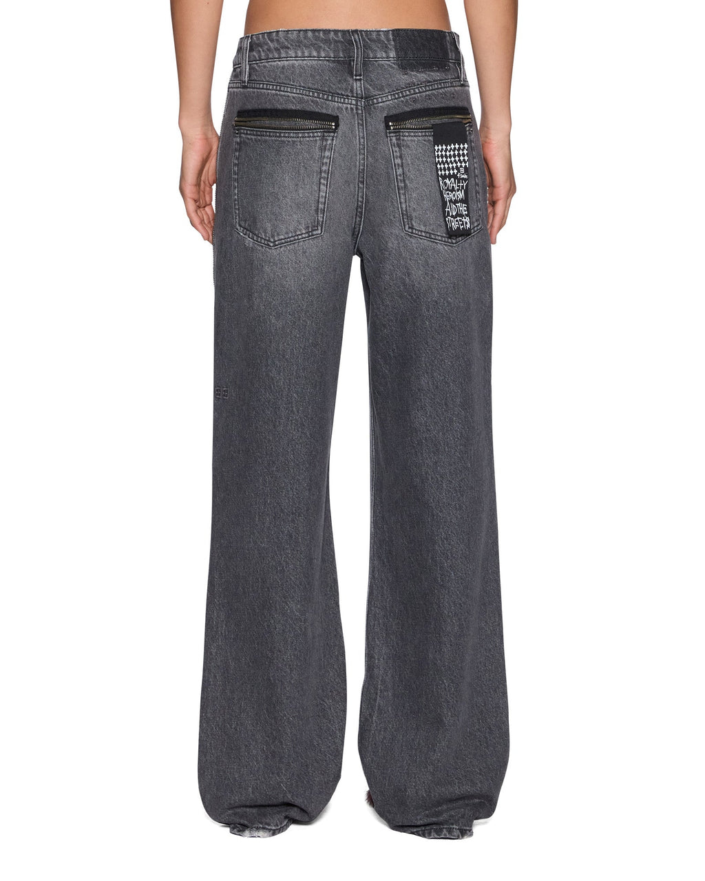 Womens Low Rider Glitch Grey Relaxed Denim Jeans - Grey