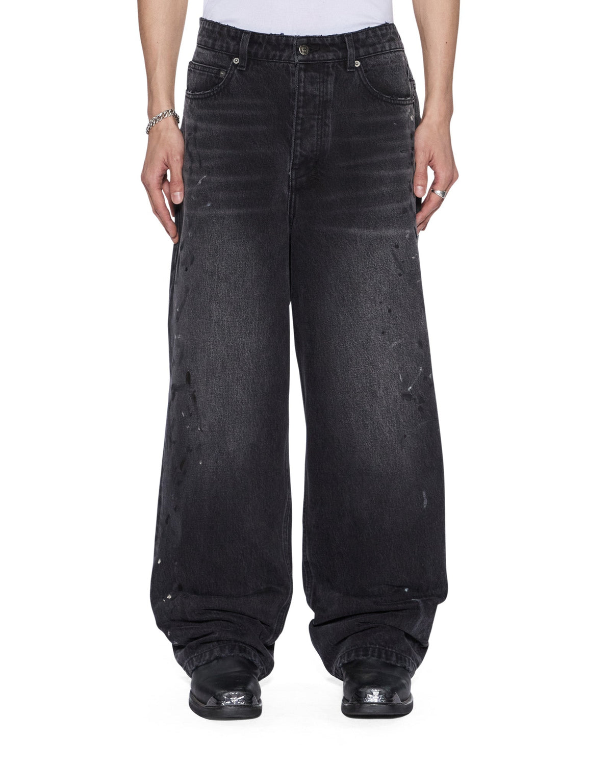 Mens Maxx Onyx Painted Relaxed Denim Jeans - Grey