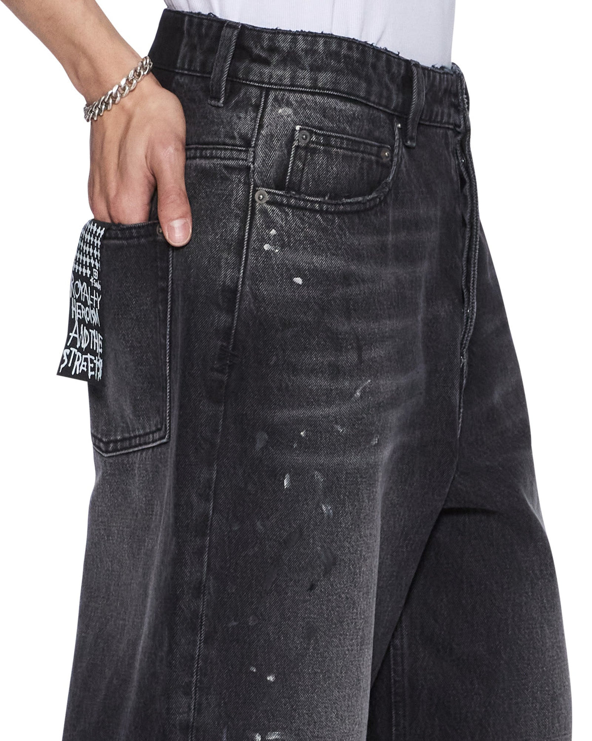 Mens Maxx Onyx Painted Relaxed Denim Jeans - Grey