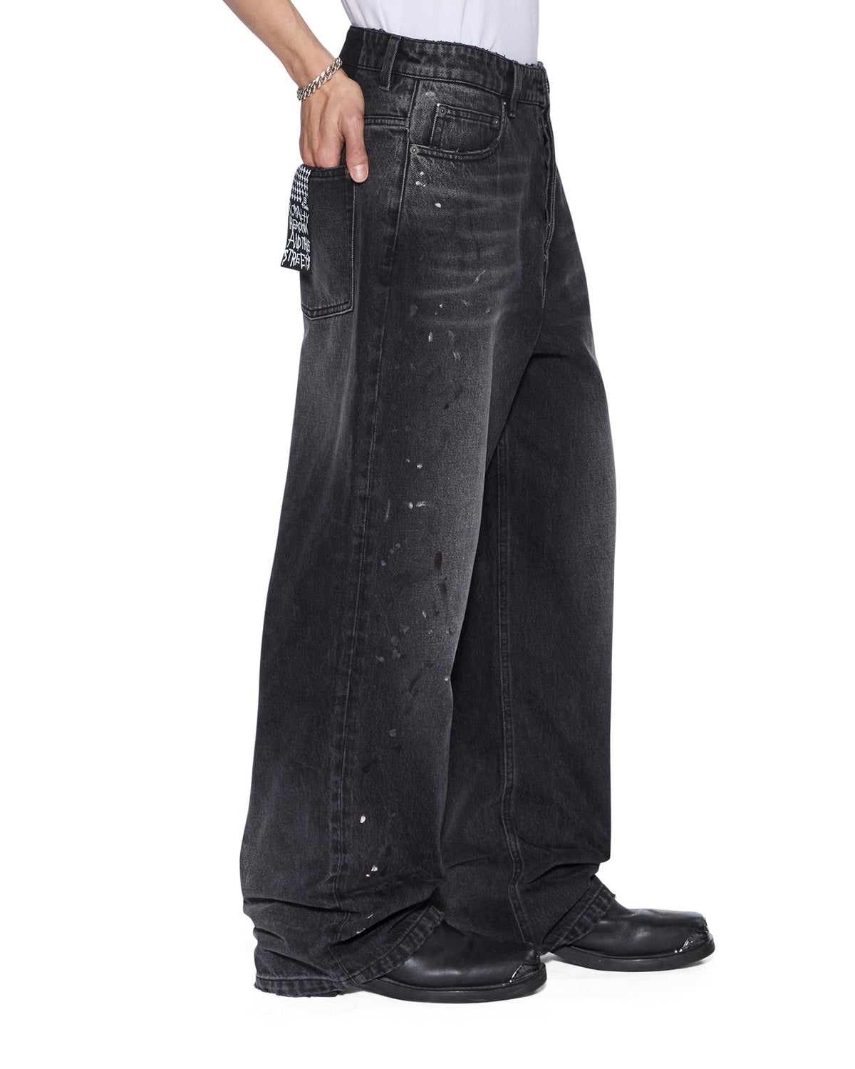 Mens Maxx Onyx Painted Relaxed Denim Jeans - Grey