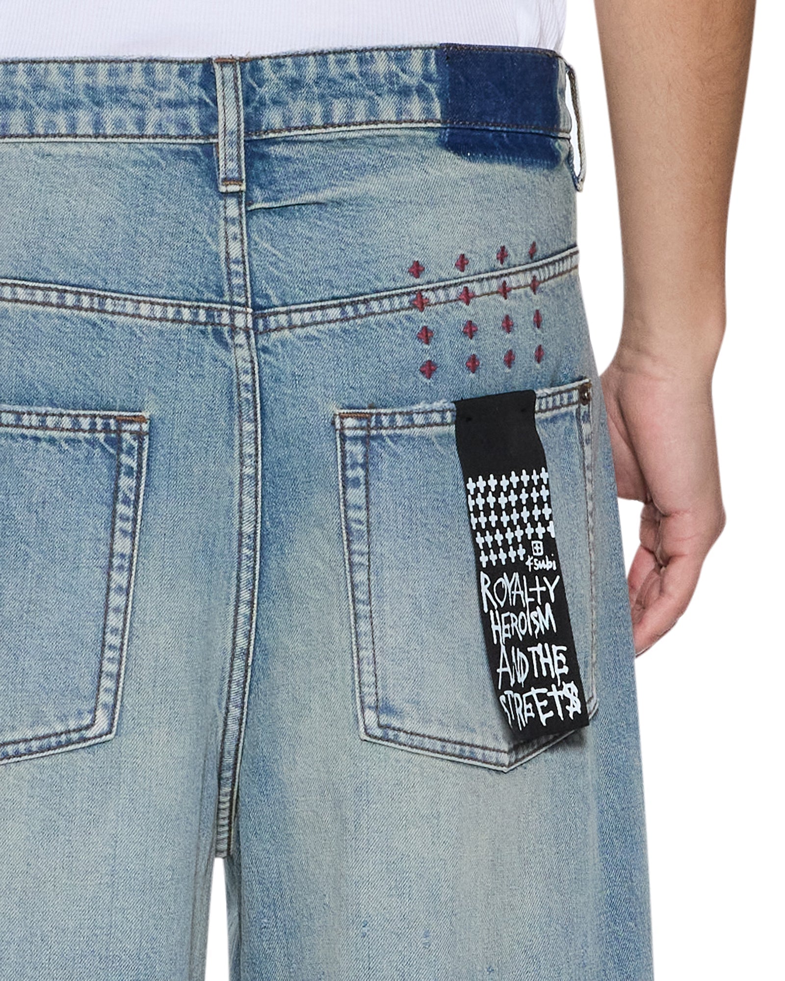 MENS  MAXX SCATTER BLUE BAGGY DENIM JEANS