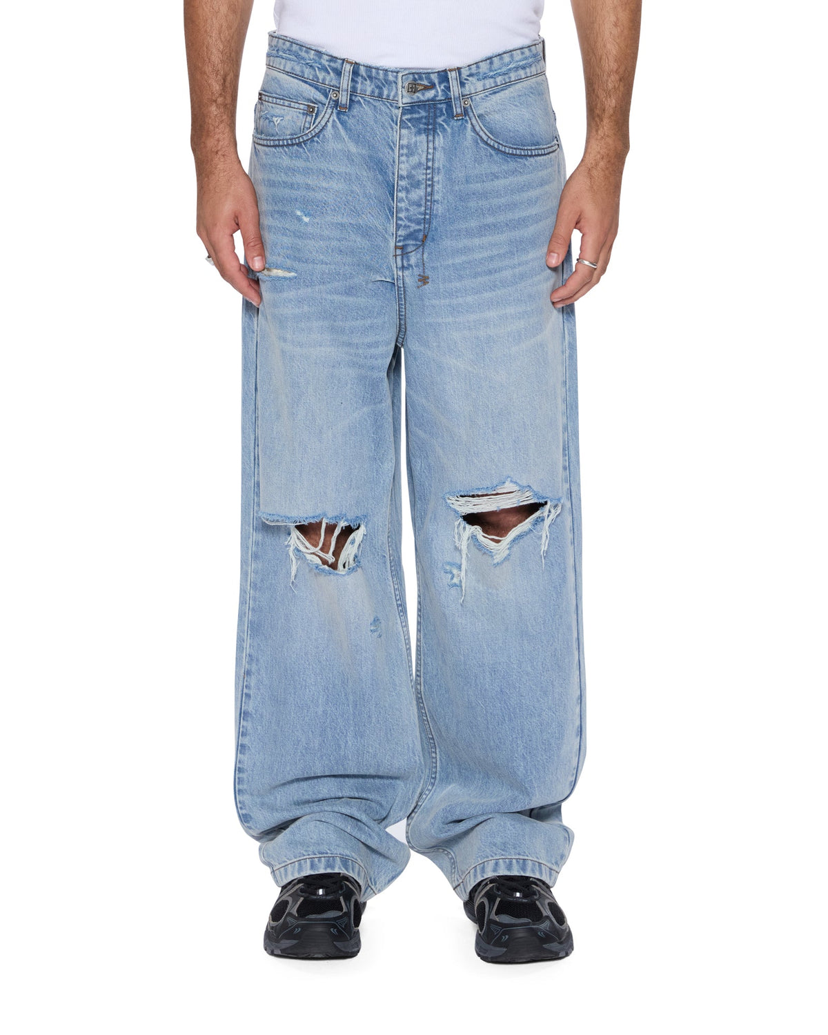 MENS MAXX STRIKER TRASHED DENIM JEANS