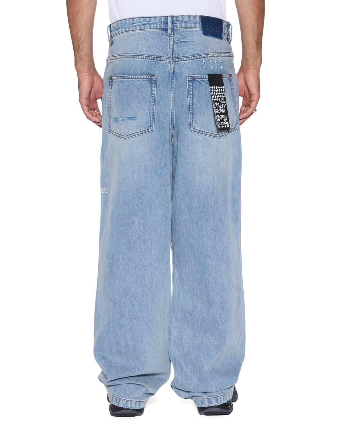 MENS MAXX STRIKER TRASHED DENIM JEANS