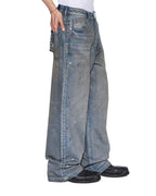 Mens Maxx Workshop Painted Relaxed Denim Jeans - Denim