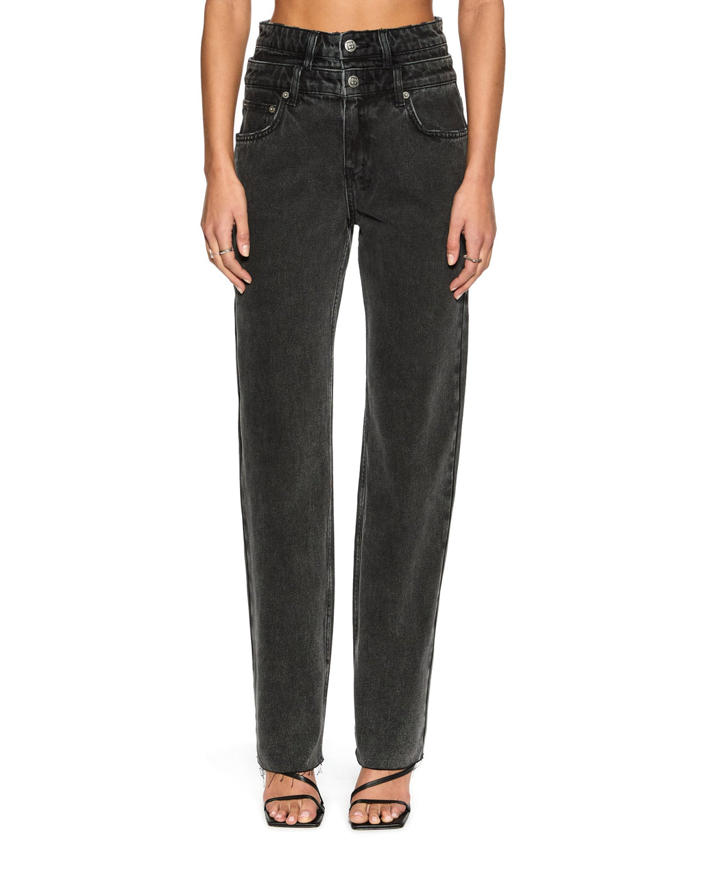 Womens Playback Rework Shadow Straight Denim Jeans - Black
