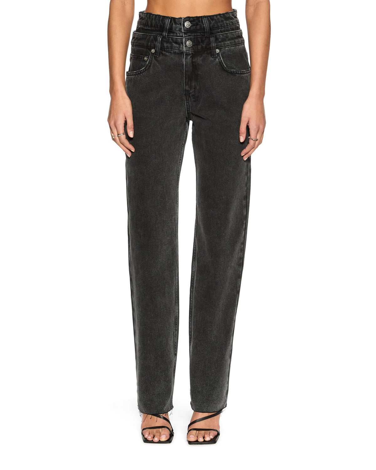 Womens Playback Rework Shadow Straight Denim Jeans - Black